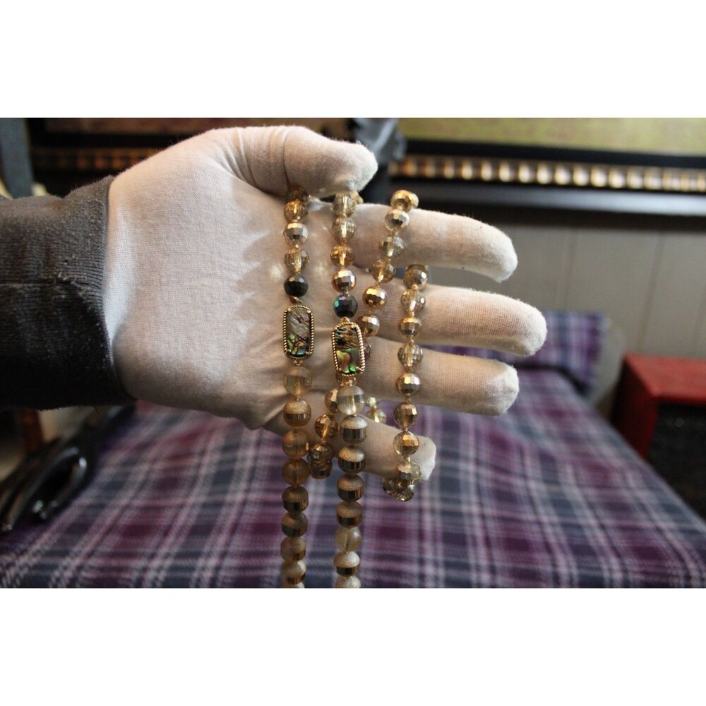 Faceted Glass Abalone Shell Continuous Strand Kno… - image 7